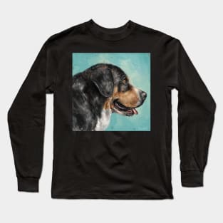 Painting of Greater Swiss Mountain Dog Long Sleeve T-Shirt